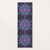 中央のマンダラカラフルルアートとピンクのマンダラ ヨガマット (裏面)