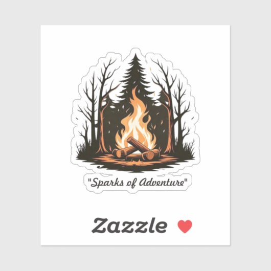 「中央の炎」シンプル シール (シート)