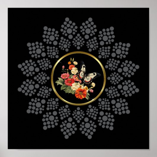 中央の画像テンプレートで自分のマンダラを丸める ポスター (正面)