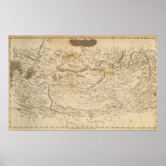 中央アジアの地図:アロースミス ポスター (正面)