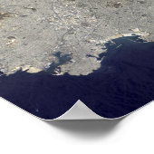 中央アテネの真の色の衛星ビュー ポスター (角)