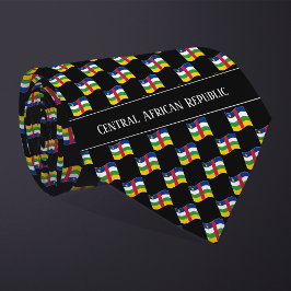 中央アフリカの波状国旗のパターン ネクタイ