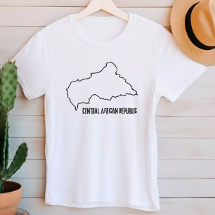 中央アフリカ共和国の国の地図のアウトライン線 Tシャツ