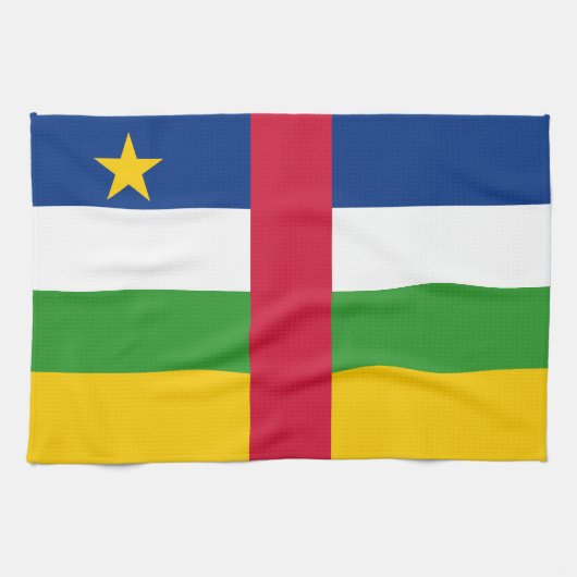 中央アフリカ共和国の国旗 キッチンタオル (横)