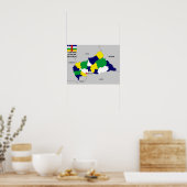 中央アフリカ共和国の政治地図国旗 ポスター (キッチン)