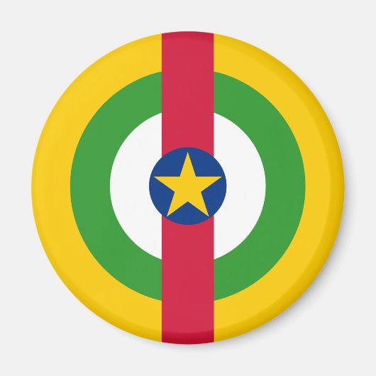 中央アフリカ共和国ラウンドデル州旗シンブ マグネット (正面)