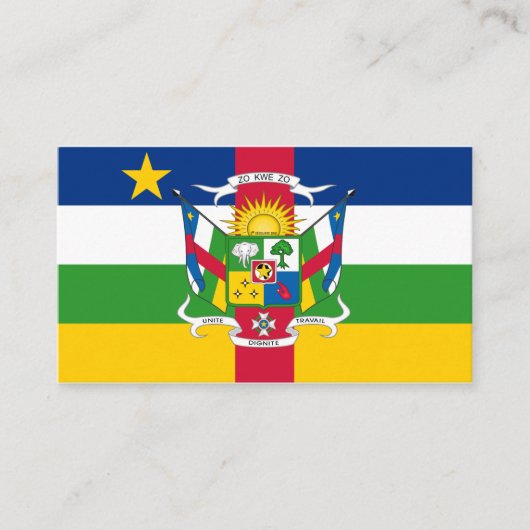 中央アフリカ共和国国旗とコート・オブ・アームズ 名刺 (正面)