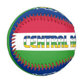 中央アフリカ共和国国旗と紋章 野球ボール (正面左)