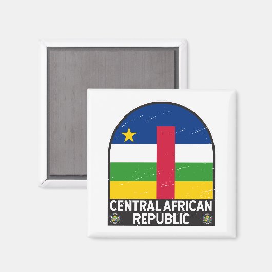 中央アフリカ共和国国旗のエンブレム動揺して マグネット (正面/裏面)