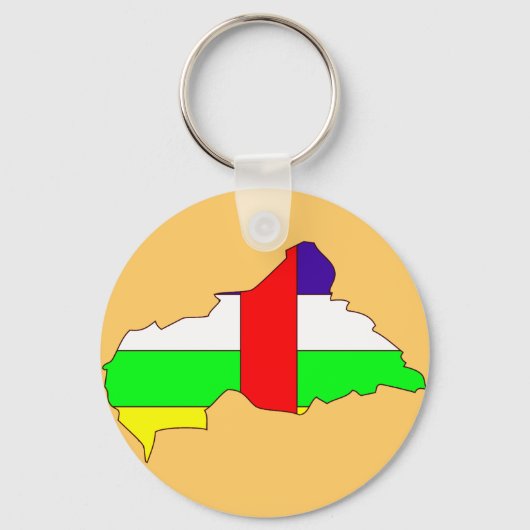 中央アフリカ共和国国旗の地図 キーホルダー (正面)