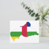 中央アフリカ共和国国旗の地図CF ポストカード (スタンド正面)