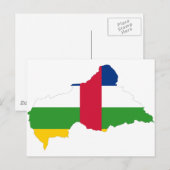 中央アフリカ共和国国旗の地図CF ポストカード (正面/裏面)