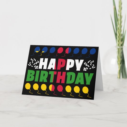 中央アフリカ共和国国旗の愛国的誕生日 カード (正面)