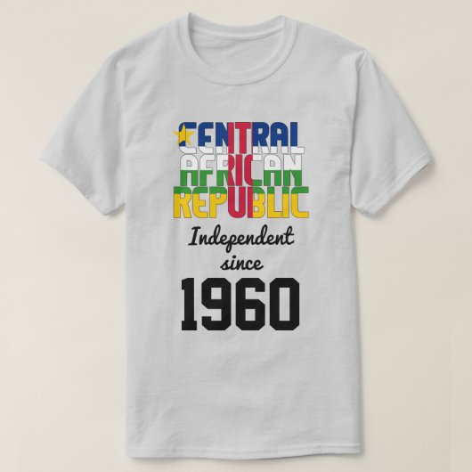 中央アフリカ共和国国旗の独立性 Tシャツ (デザイン正面)