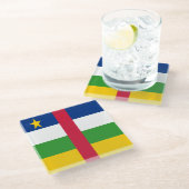 中央アフリカ共和国国旗 ガラスコースター (アングル)