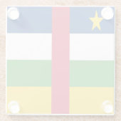 中央アフリカ共和国国旗 ガラスコースター (裏面)