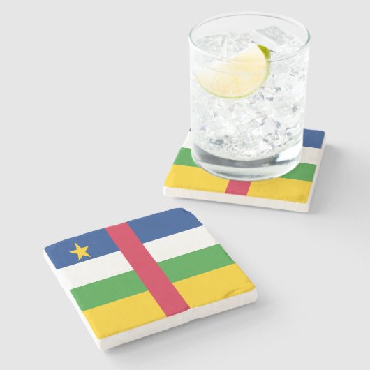 中央アフリカ共和国国旗 ストーンコースター (横)