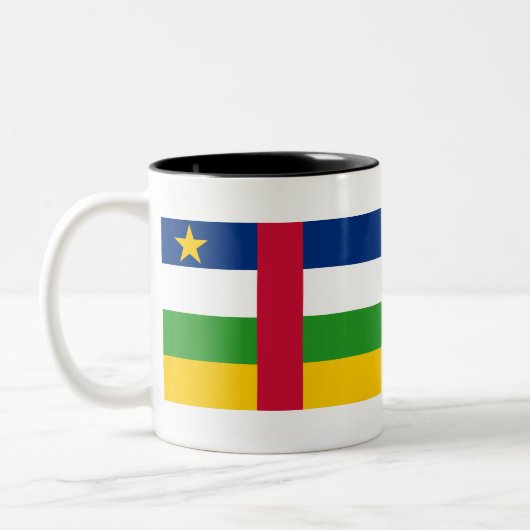 中央アフリカ共和国国旗 ツートーンマグカップ (左)