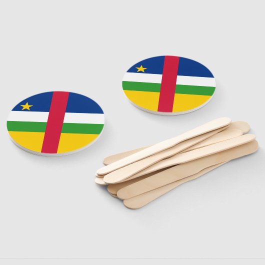 中央アフリカ共和国国旗 ハンドファン (組立なし)