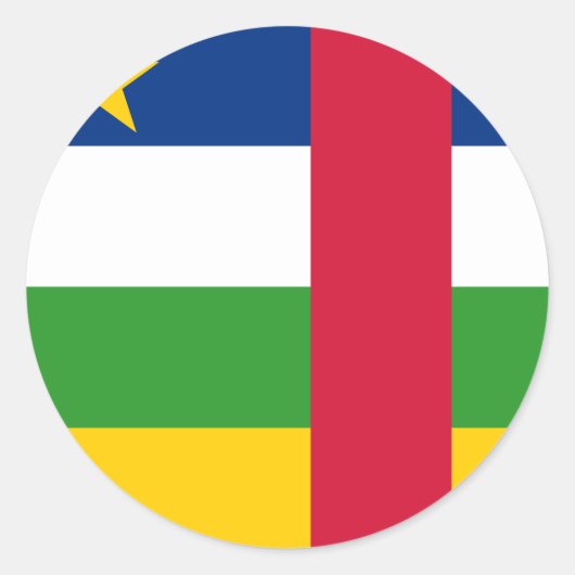中央アフリカ共和国国旗 ラウンドシール (正面)