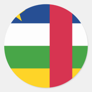 中央アフリカ共和国国旗 ラウンドシール
