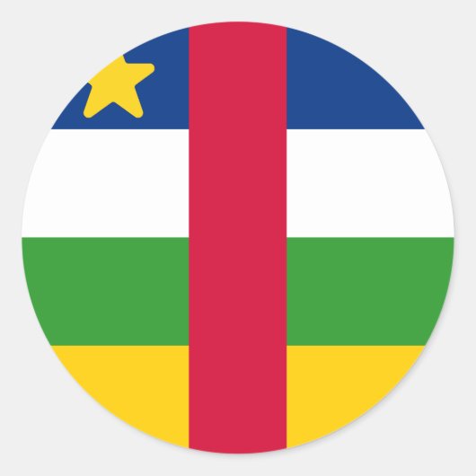 中央アフリカ共和国国旗 ラウンドシール (正面)