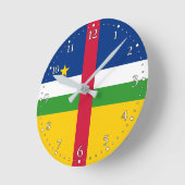 中央アフリカ共和国国旗 ラウンド壁時計 (傾斜)