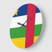 中央アフリカ共和国国旗 ラージ壁時計 (傾斜)