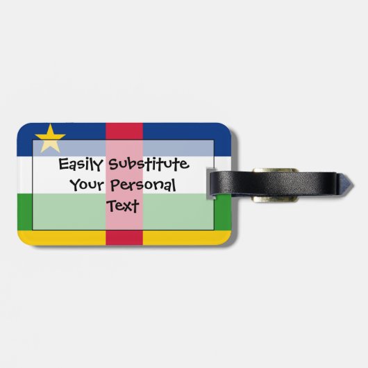 中央アフリカ共和国簡単ID個人用国旗 ラゲッジタグ (裏面横)