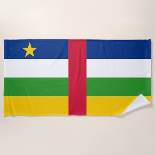 中央アフリカ共和国 フラグ ビーチタオル (正面)