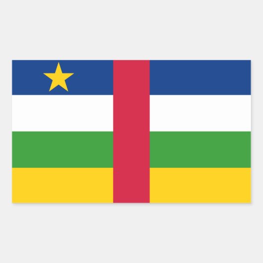 中央アフリカ共和国 フラグ 長方形シール (正面)