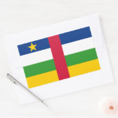 中央アフリカ共和国 フラグ 長方形シール (封筒)