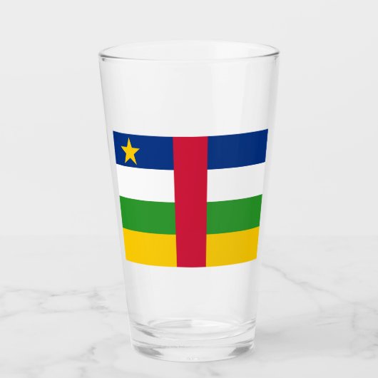 中央アフリカ共和国(CAR)国旗 タンブラーグラス (正面)