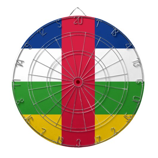 中央アフリカ共和国(CAR)国旗 ダーツボード (正面)