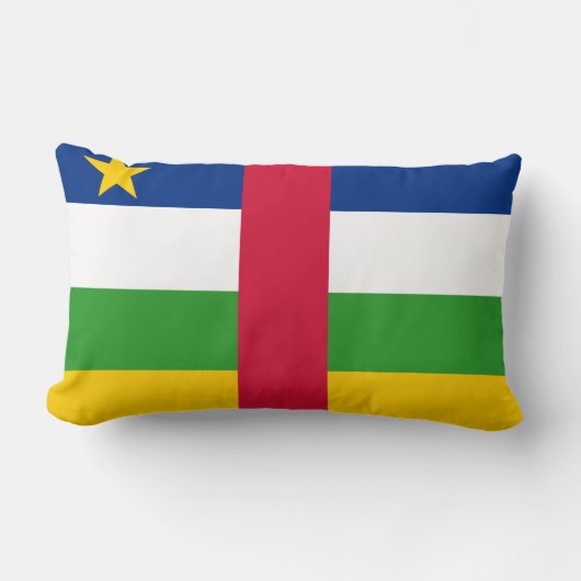 中央アフリカ共和国(CAR)国旗 ランバークッション (正面)