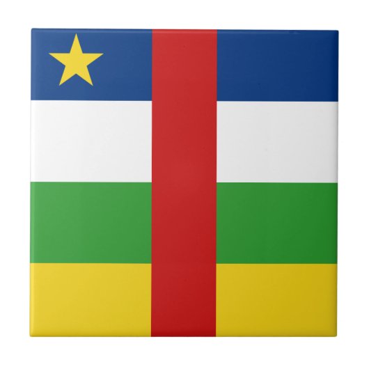 中央アフリカ国旗 セラミックタイル (正面)