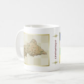 中央アフリカ旗+地図マグ コーヒーマグカップ (正面左)