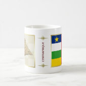中央アフリカ旗+地図マグ コーヒーマグカップ (中央)