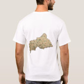 中央アフリカ旗+地図+テキストTシャツ Tシャツ (裏面)