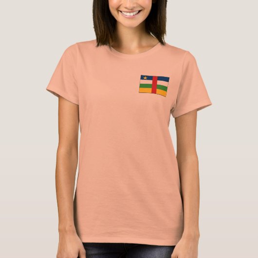中央アフリカ旗+地図Tシャツ Tシャツ (正面)