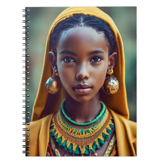 中央アフリカ民族出身の美しい女の子、彼女 ノートブック (正面)