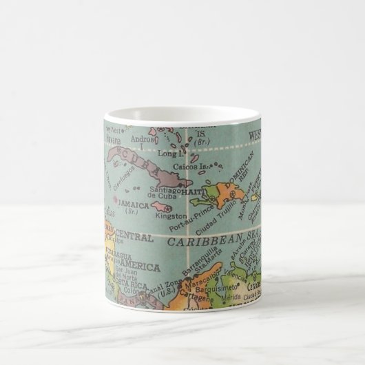 中央アメリカとカリブ海地図マグ コーヒーマグカップ (中央)