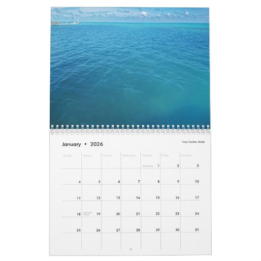 中央アメリカのカレンダー カレンダー (1月 2026)