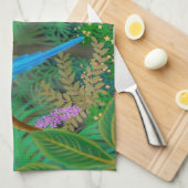 中央アメリカのジャングルの台所タオルのコンゴウインコ キッチンタオル (四つ折り)