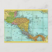 中央アメリカのビンテージ地図はがき ポストカード (正面)