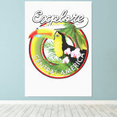 中央アメリカのロゴを探索する。 キャンバスプリント (インサイチュ (ウッドフロア))