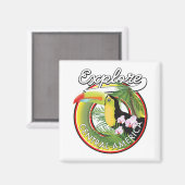 中央アメリカのロゴを探索する。セラミックオーナメント マグネット (正面/裏面)