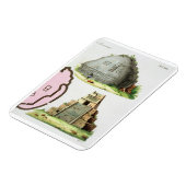 中央アメリカの古美術、2つの詳細 マグネット (左側)