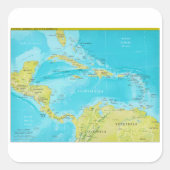 中央アメリカの地政学的な地域地図 スクエアシール (正面)