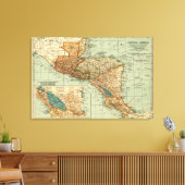 中央アメリカパノラママップセントラルアメリカ2 キャンバスプリント (インサイチュ (リビング))